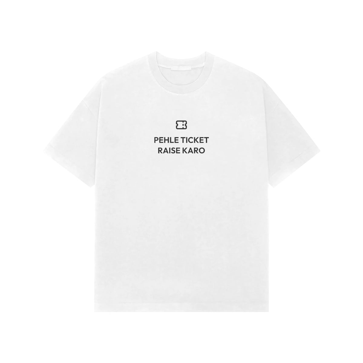Pehle Ticket Raise Karo oversized T-shirt in White