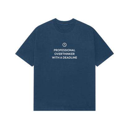 Professional Overthinker With A Deadline oversized T-shirt in Blue