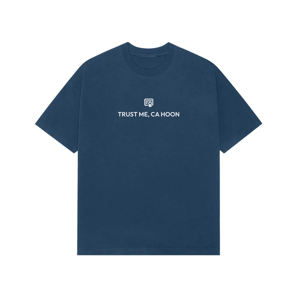 Trust Me, CA Hoon Oversized T-Shirt - Navy Blue