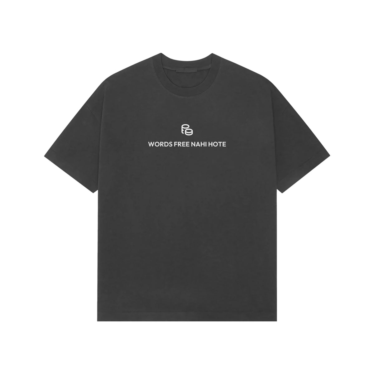 Words Free Nahi Hote oversized T-shirt in Black