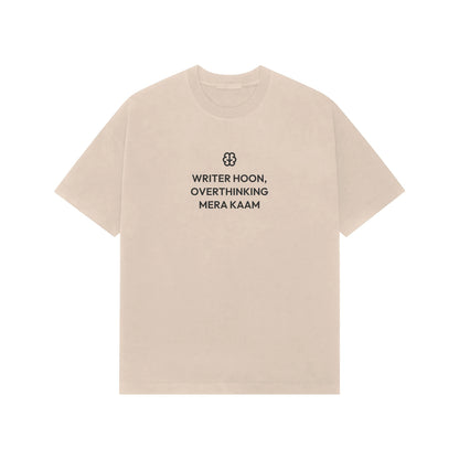 Writer Hoon, Overthinking Mera Kaam oversized T-shirt in Beige