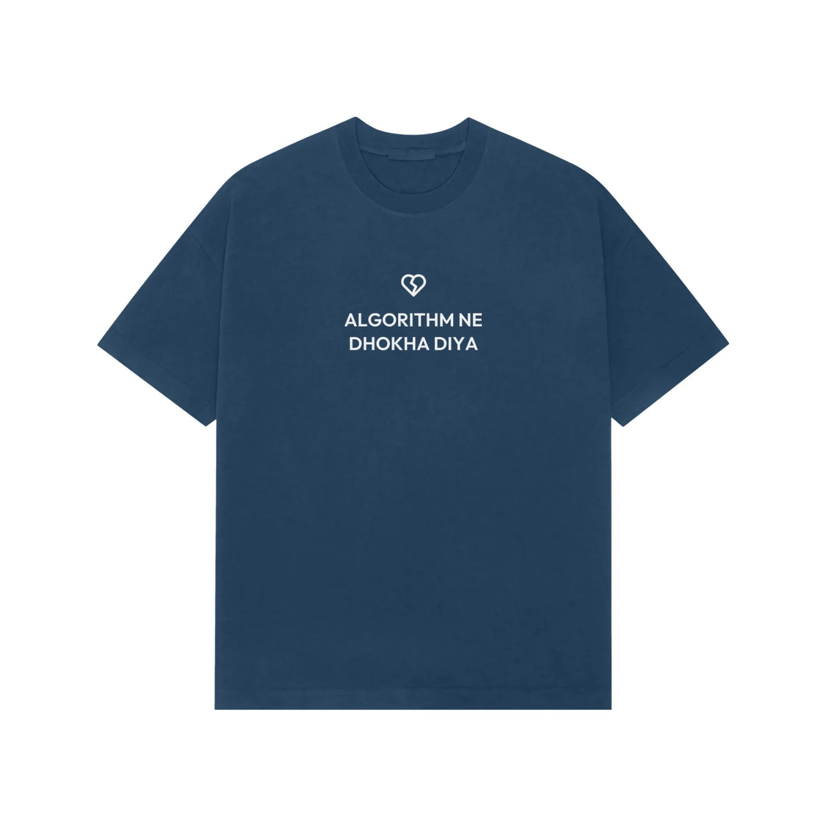 Algorithm Ne Dhokha Diya Oversized T-Shirt - Navy Blue