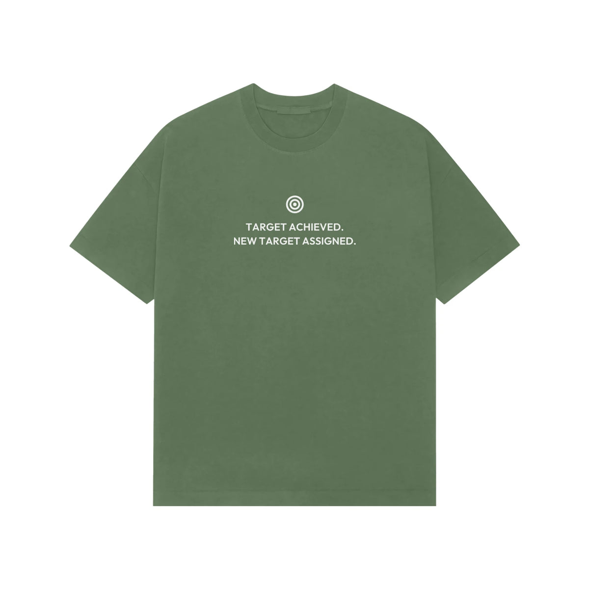 Target Achieved. New Target Assigned. Oversized T-Shirt - Forest Green
