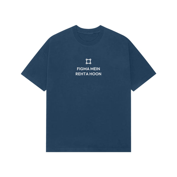 Figma Mein Rehta Hoon Oversized T-Shirt - Navy Blue