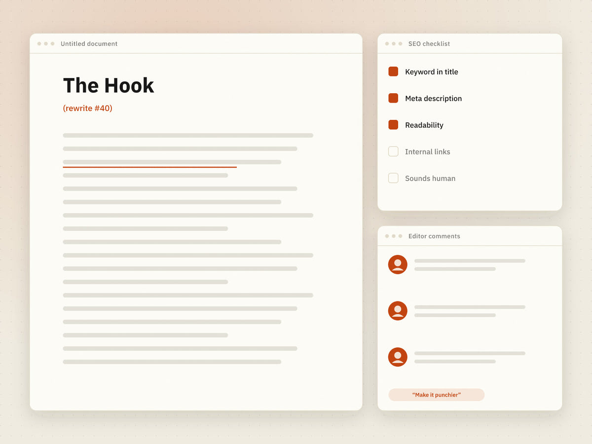 Content Writer workspace visual (profession page hero)