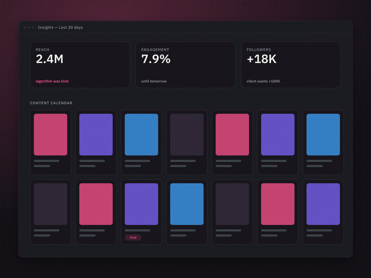 Social Media Manager workspace visual (profession page hero)